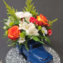 Floral Blue Truck