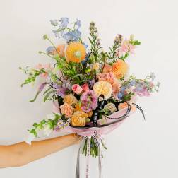 Spring Wrapped No Vase Designer's Choice Flower Bouquet $100 Value