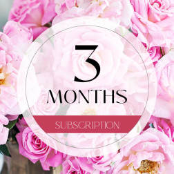 Pink roses with a "3 months subscription" label overlaid