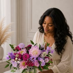 A Pop of Purple Florist's Choice Arrangement
