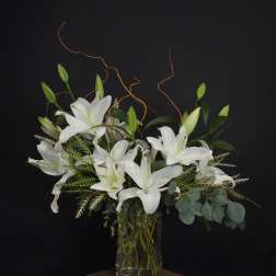Elegant lily vase arrangement