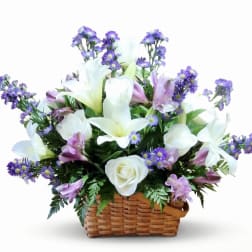 Gracious Lavender & White Basket