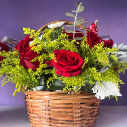 Red Rose Garden Basket