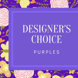 Purple designer's choice card with floral border