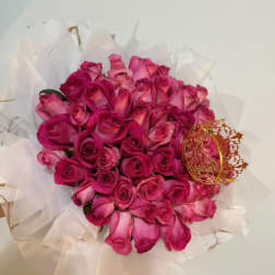 Hot pink hand bouquet.
