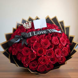 Royal 75 Red Roses Bouquet