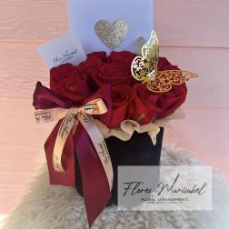 Black velvet rose box