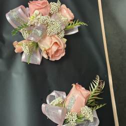 Pink Rose corsage & Boutonnière