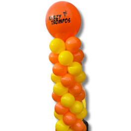 Orange and yellow balloon column on a black base
