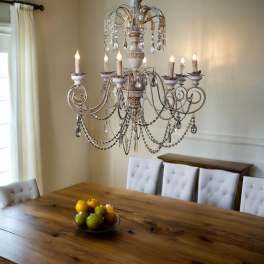 Vintage Style Antique Reproduction Wood Chandelier