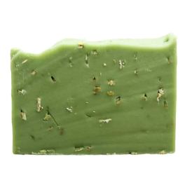 Green rectangular soap bar with small specks