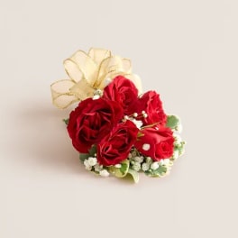 Red Spray Rose Corsage & Boutonniere