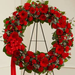 All Red Sympathy Wreath