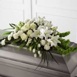 White Casket Spray