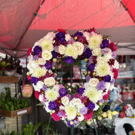 Purple Lovers Heart Arrangement