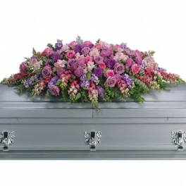 Lavender Tribute Casket Spray