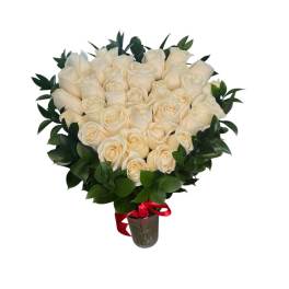 Ivory Heart Roses