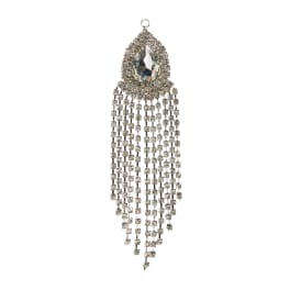 Crystal chandelier ornament with a teardrop pendant and dangling strands
