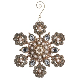 Jeweled snowflake ornament with pearl and crystal details
