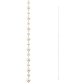 Two strands of pearl bead garland on a white background