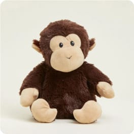 Brown plush monkey stuffed animal with beige face, hands, and feet