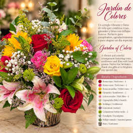 Colorful bouquet of roses, sunflowers, and lilies in a vase