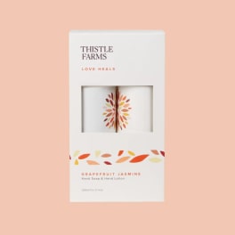 Gift box for Thistle Farms grapefruit jasmine hand soap and lotion