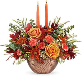 Teleflora's Gleaming Copper Centerpiece
