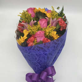 Designer's Choice Hand Wrapped Floral Bouquet