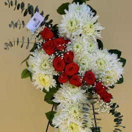 Red & White Standing Cross