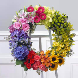 Rainbow Garden Wreath