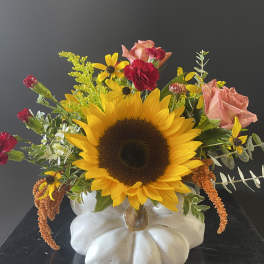 White Pumpkin Floral Arrangement