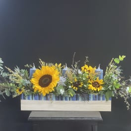 Candlelit Meadow Floral Centerpiece with LED Candles
