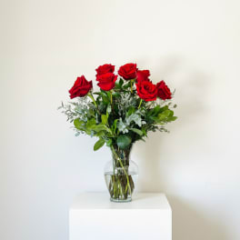 Endless Love Premium Long Stem Red Rose Arrangement in Glass Vase