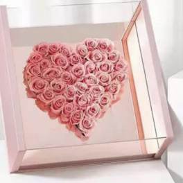 Forever rose mirror box arrangement