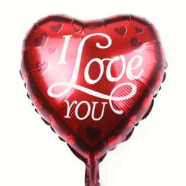 Heart-shaped red balloon with "I Love You" text