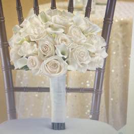 White Roses and Mini Cala Bridal Bouquet