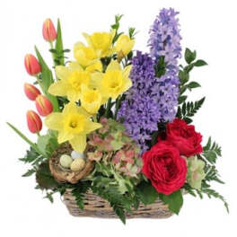 BLISSFUL GARDEN FLOWER BASKET