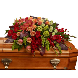 Rich hued casket cover