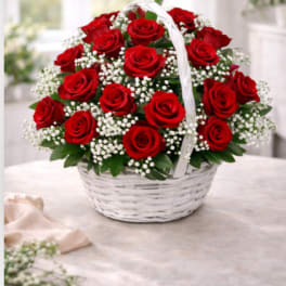 Crimson Elegance Basket