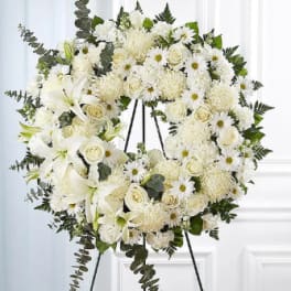 White Funeral Wreath