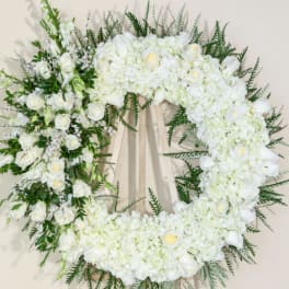White Wreath on Easel