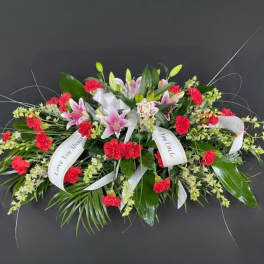 Lilies and Carnations Casket Spray