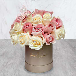 Sweet White & Light Pink Roses