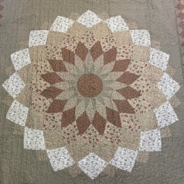 Brown & White Quilted Throw
