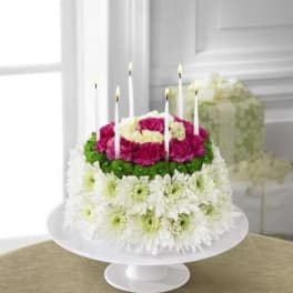 Wonderful Wishes Floral Celebration Cake