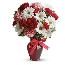 Hugs And Kisses Bouquet With Red Roses