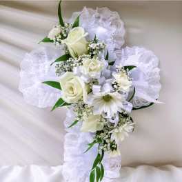 White Cross Casket Insert