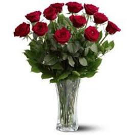Dozen Red Roses In Vase