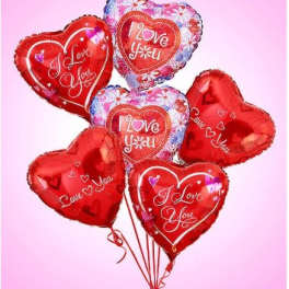 I Love You Mylar Balloon Bouqet